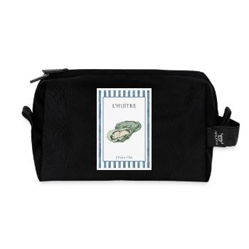 Bistrot français à affiches d’huîtres de L’Huître - Trousse de toilette en tissu recyclé - noir - Devant