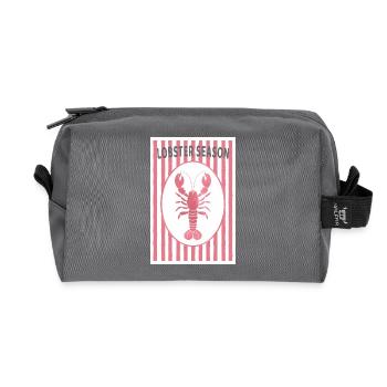Saison du homard : design rétro d’été - Trousse de toilette en tissu recyclé - anthracite - Devant