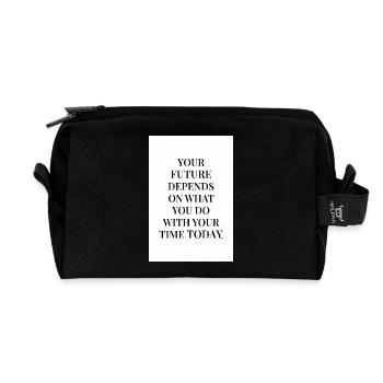 Motivations Poster Your Future Today Serif - Recycled Toiletry Zip Bag - black - Front