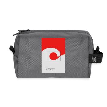 Quiet Power Japan Poster Minimal Welle Sonne - Recycelte Kulturtasche - Anthrazit - Vorne