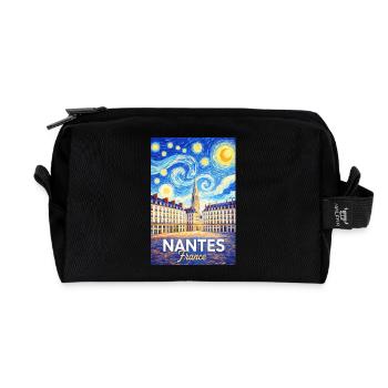 Nantes, France - Trousse de toilette en tissu recyclé - noir - Devant