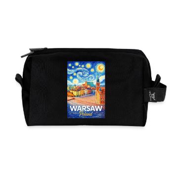 Warsaw, Poland - Recycled Toiletry Zip Bag - black - Front