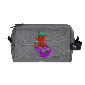 Crimson Demon  - Recycled Toiletry Zip Bag - anthracite - Front