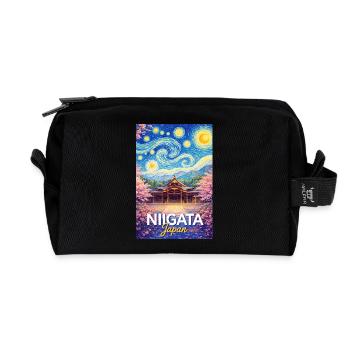 Niigata, Japon - Trousse de toilette en tissu recyclé - noir - Devant