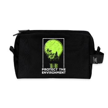 protect nature - Recycled Toiletry Zip Bag - black - Front