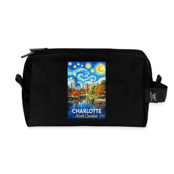 Charlotte, North Carolina - Recycled Toiletry Zip Bag - black - Front