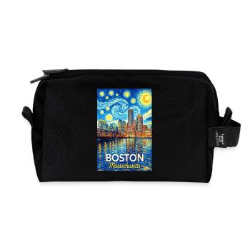 Boston, Massachusetts - Recycled Toiletry Zip Bag - black - Front
