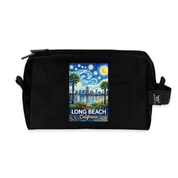 Long Beach California - Recycelte Kulturtasche - Schwarz - Vorne