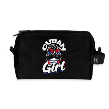 Cuba Pride & Home - Design du drapeau de Cuba - Trousse de toilette en tissu recyclé - noir - Devant