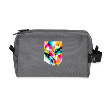 Colorful Abstract Flurry - Recycled Toiletry Zip Bag - anthracite - Front