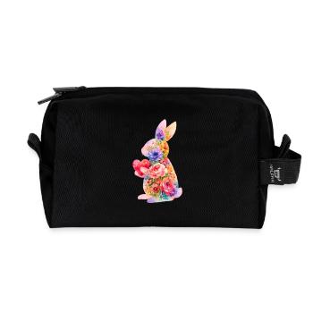 Cœur de lapin mignon - Trousse de toilette en tissu recyclé - noir - Devant