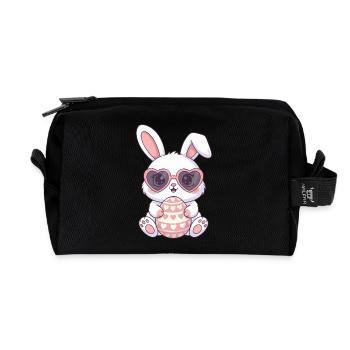 Herzhasen Osterei Charm - Recycelte Kulturtasche - Schwarz - Vorne