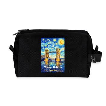 Tower Bridge London Sternenwirbel - Recycelte Kulturtasche - Schwarz - Vorne