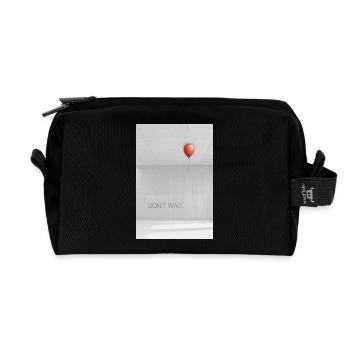 Don't wait minimalist motivation saying - Recycled Toiletry Zip Bag - black - Front