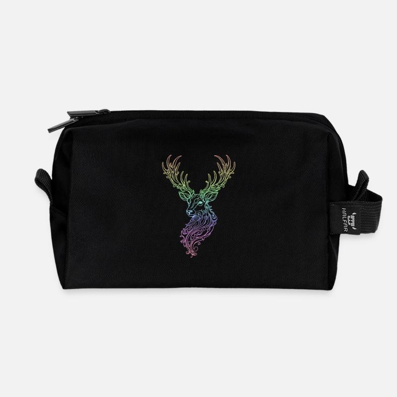 Hirsch Rainbow - Recycelte Kulturtasche - Schwarz