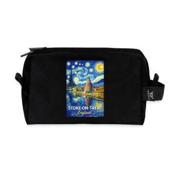 Stoke-on-Trent England Starry Town Riverside - Recycelte Kulturtasche - Schwarz - Vorne