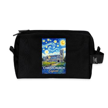 Tourbillon d’étoiles de Christchurch, Angleterre - Trousse de toilette en tissu recyclé - noir - Devant