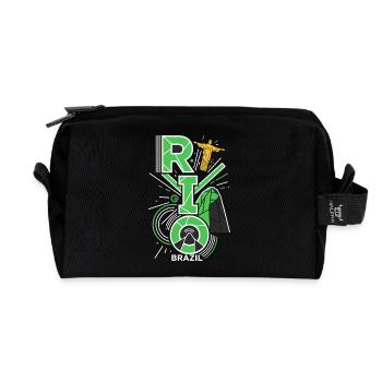 Rio de Janeiro : silhouette du Brésil - Trousse de toilette en tissu recyclé - noir - Devant