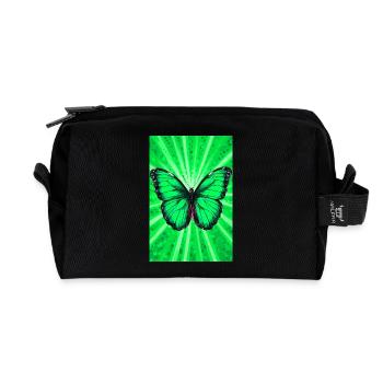 Schmetterling - Recycelte Kulturtasche - Schwarz - Vorne