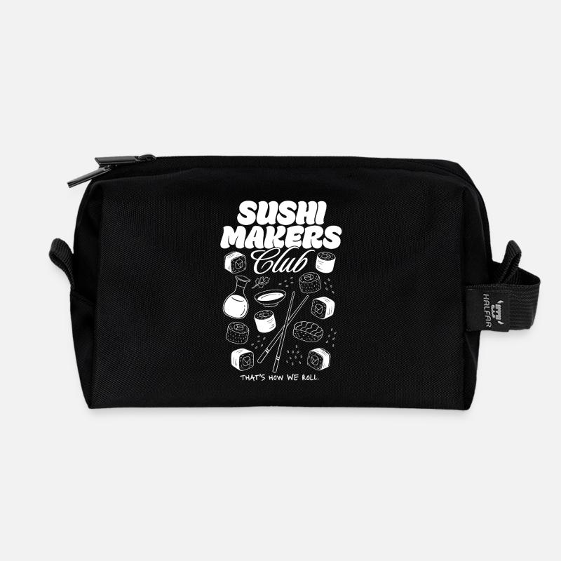Sushi Makers Club - Recycled Toiletry Zip Bag - black