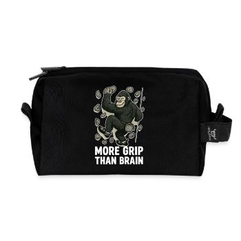 Plus de prise que de cerveau – Bloc de gorille - Trousse de toilette en tissu recyclé - noir - Devant