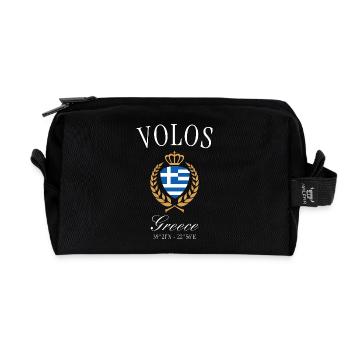 Volos Griechenland Wappen Krone – Reise Souvenir - Recycelte Kulturtasche - Schwarz - Vorne