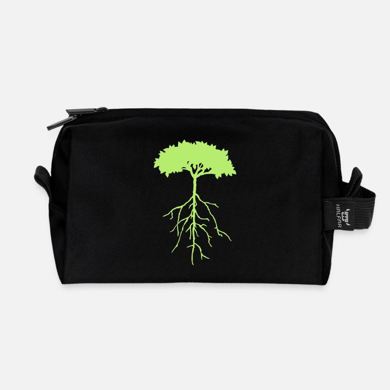 wurzelbaum - Recycelte Kulturtasche - Schwarz