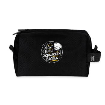 Nicht lange schnacken einfach backen. Bäckermütze - Recycelte Kulturtasche - Schwarz - Vorne