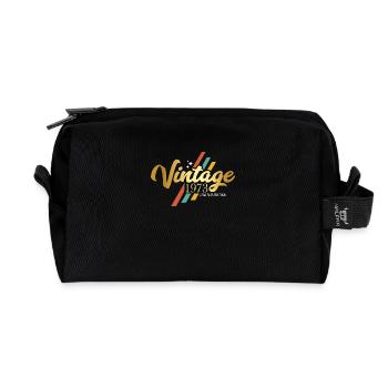 Vintage 1973 Geburtstag Sprüche - Recycelte Kulturtasche - Schwarz - Vorne