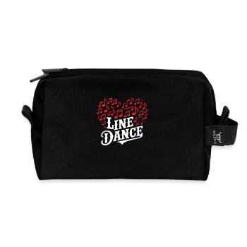 Line Dance Musik und Herz aus Musiknoten - Recycelte Kulturtasche - Schwarz - Vorne