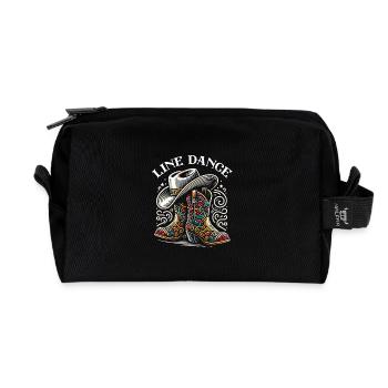 Line Dance Time Line Dancing Dancing - Recycled Toiletry Zip Bag - black - Front