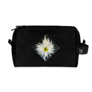 Edelweiss-black-white design - Recycled Toiletry Zip Bag - black - Front