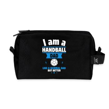 Father's Day gift, handball dad, just better - Recycled Toiletry Zip Bag - black - Front