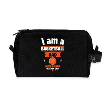 Geschenk Vatertag: Basketball-Papa, Gold wert - Recycelte Kulturtasche - Schwarz - Vorne
