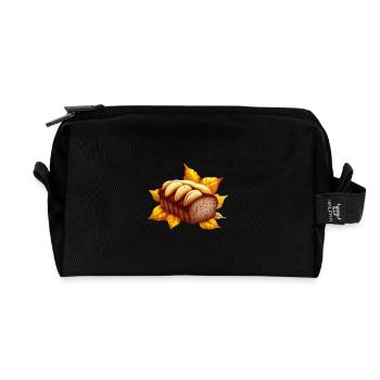 Herbstliches Bananenbrot mit fallendem Laub - Recycelte Kulturtasche - Schwarz - Vorne