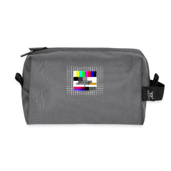 Testbild Feierabend 80er 90er Jahre Party Kostüm - Recycelte Kulturtasche - Anthrazit - Vorne