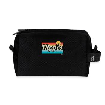 Nippes Veedel Cologne Quarter Retro Vintage Surfer - Recycled Toiletry Zip Bag - black - Front