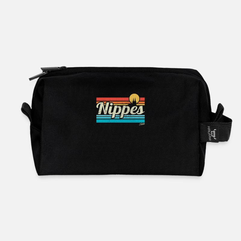 Nippes Veedel Köln Viertel Retro Vintage Surfer - Recycelte Kulturtasche - Schwarz