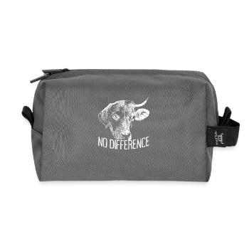 No Difference Vegan Vegetarier Hund Kuh Veganer - Recycelte Kulturtasche - Anthrazit - Vorne