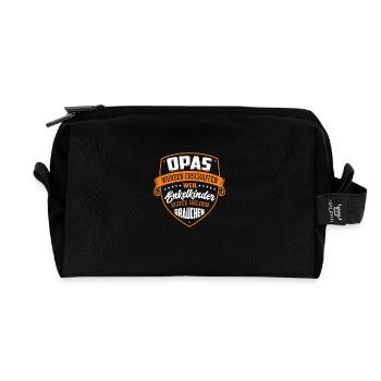 Opa Enkelkinder Shirt echte Helden - Recycelte Kulturtasche - Schwarz - Vorne