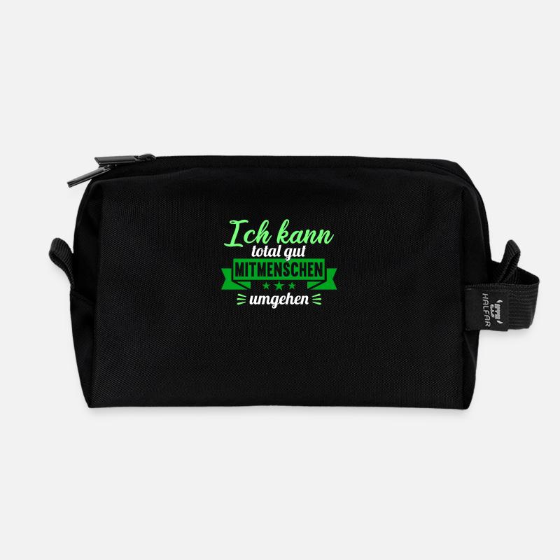 Ich kann total gut Mitmenschen umgehen - Recycelte Kulturtasche - Schwarz