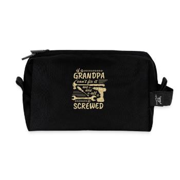 Wenn Opa es nicht reparieren kann dann sind wir - Recycelte Kulturtasche - Schwarz - Vorne