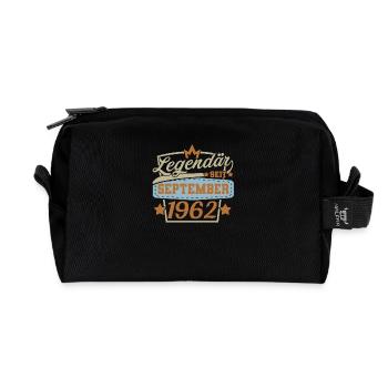 September 1962 Geburtstag Spruche Vintage Retro - Recycelte Kulturtasche - Schwarz - Vorne