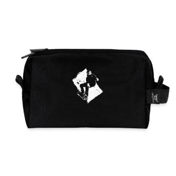 Snowboard Snowboarder Grunge Design - Recycelte Kulturtasche - Schwarz - Vorne