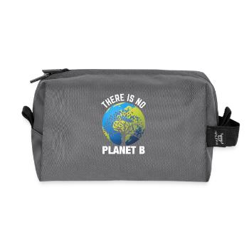 Earth day- Es gibt keinen Planet B - Recycelte Kulturtasche - Anthrazit - Vorne