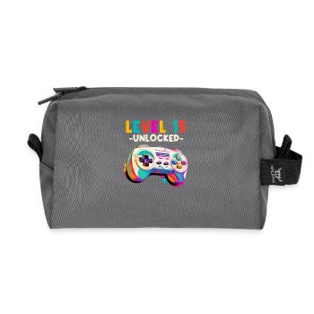 Level 15 Jahre Gaming 15er 15 Geburtstag - Recycelte Kulturtasche - Anthrazit - Vorne