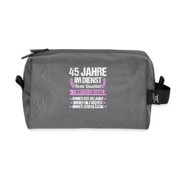 45 Jahre im Dienst 45 Jähriges Dienstjubiläum - Recycelte Kulturtasche - Anthrazit - Vorne