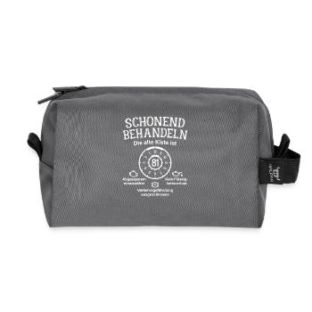 81. Geburtstag Schonend Behandeln Alte Kiste 81 - Recycelte Kulturtasche - Anthrazit - Vorne