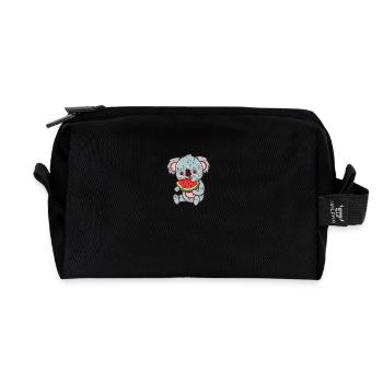Kawaii Koala isst Wassermelone - Recycelte Kulturtasche - Schwarz - Vorne