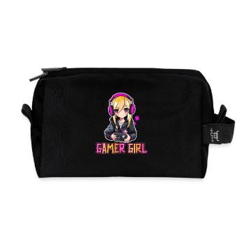 Gaming Console PC Gamer Girl Gamer Girl - Recycled Toiletry Zip Bag - black - Front